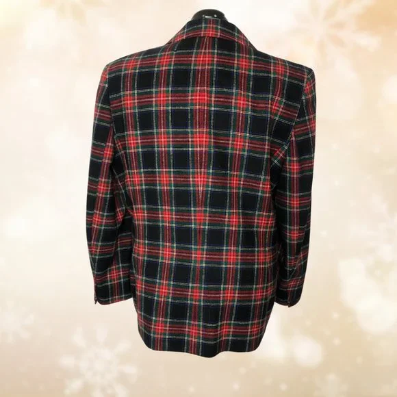 Vintage Pendleton Plaid Wool Blazer, Size 16 - Picture 4 of 8